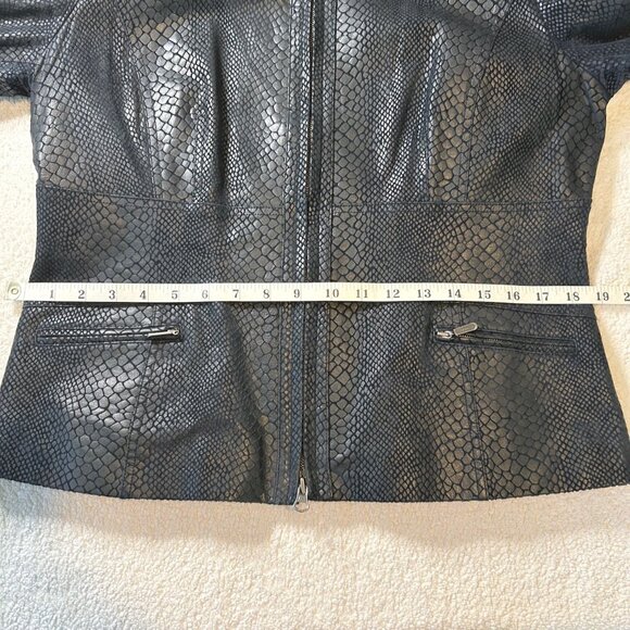 Alfani women's snakeskin pattern leather jacket - Picture 13 of 15